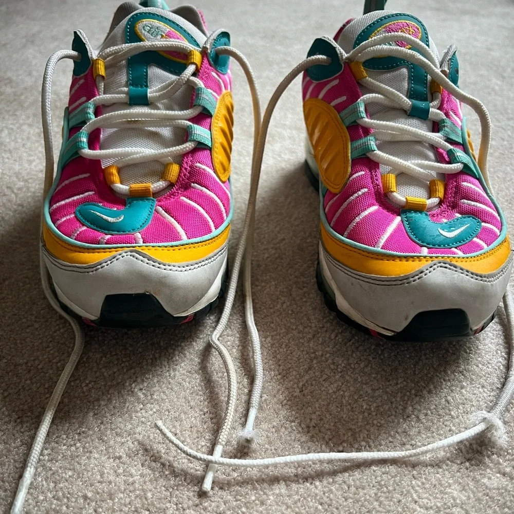 Nike Pink and Yellow Women’s air max 98 Sneakers - Picture 6 of 9